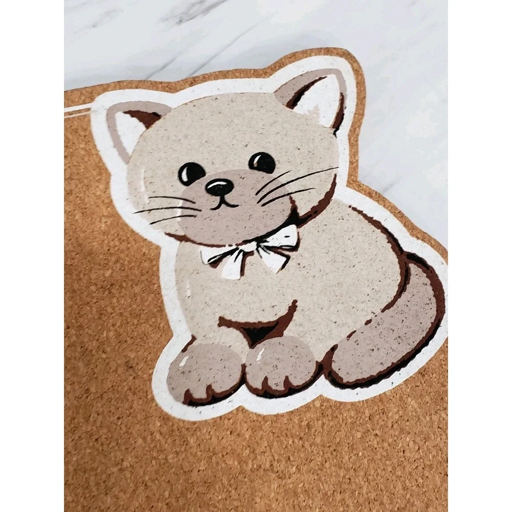 Vintage 2000s y2k small bulletin cork board office bedroom decor kitten‎ cat